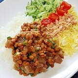 ダイエットに☆こんにゃくツナサラダ風納豆ご飯♪